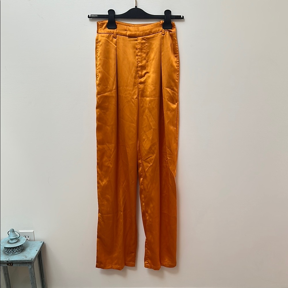 Satin Orange Pants